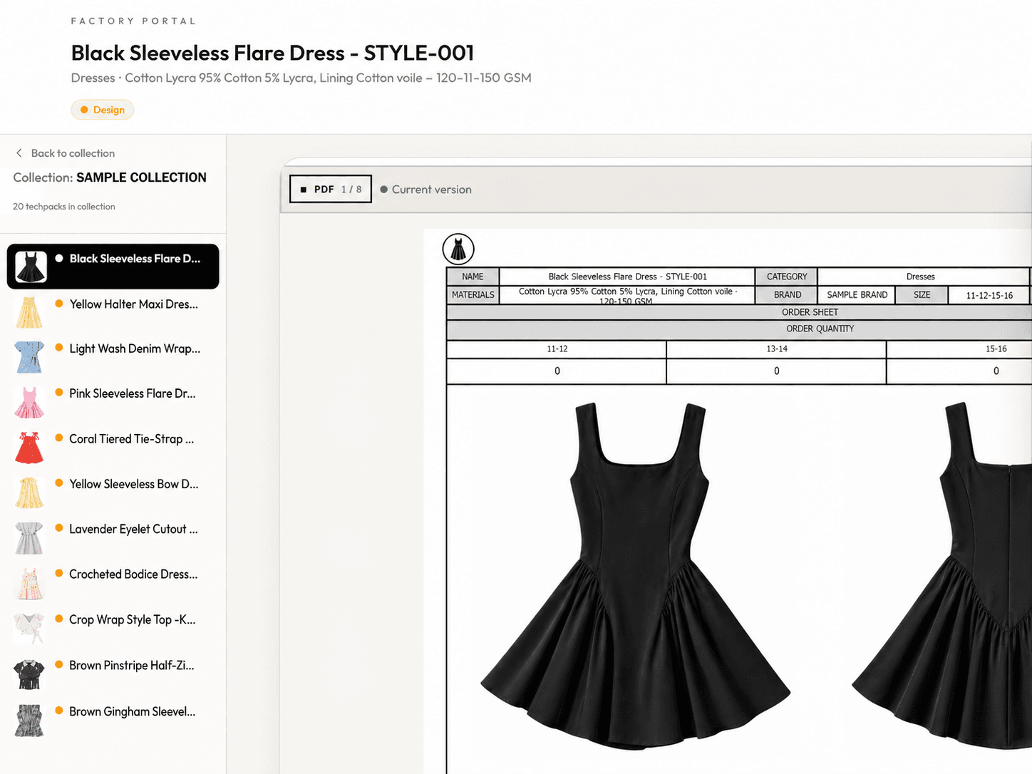 Factory Share portal showing a current PDF with navigation across the full collection